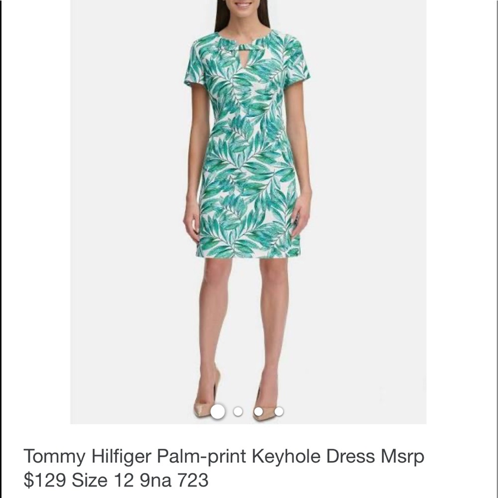 Tommy Hilfiger Palm-print Keyhole Dress
